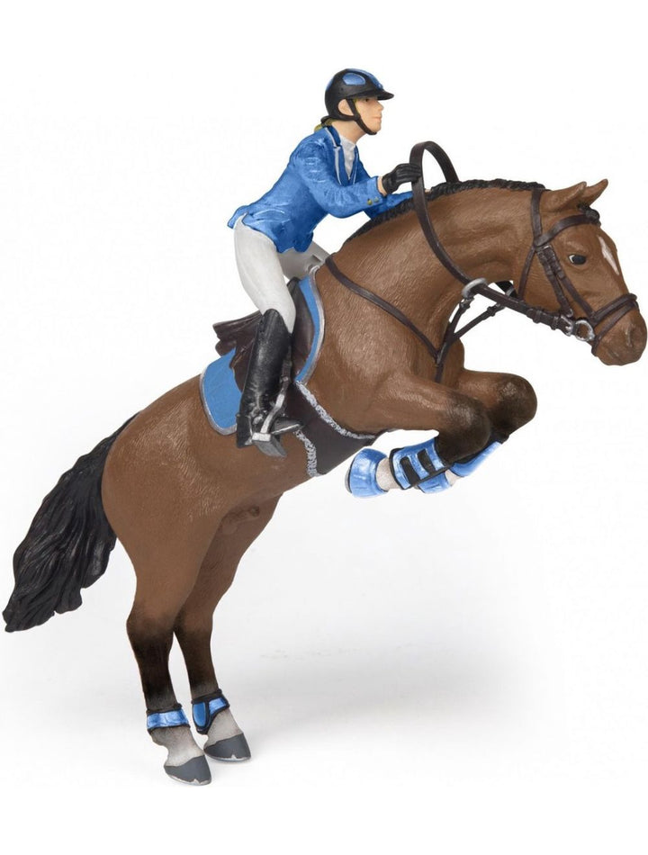 Jumping Horse With Riding Girl