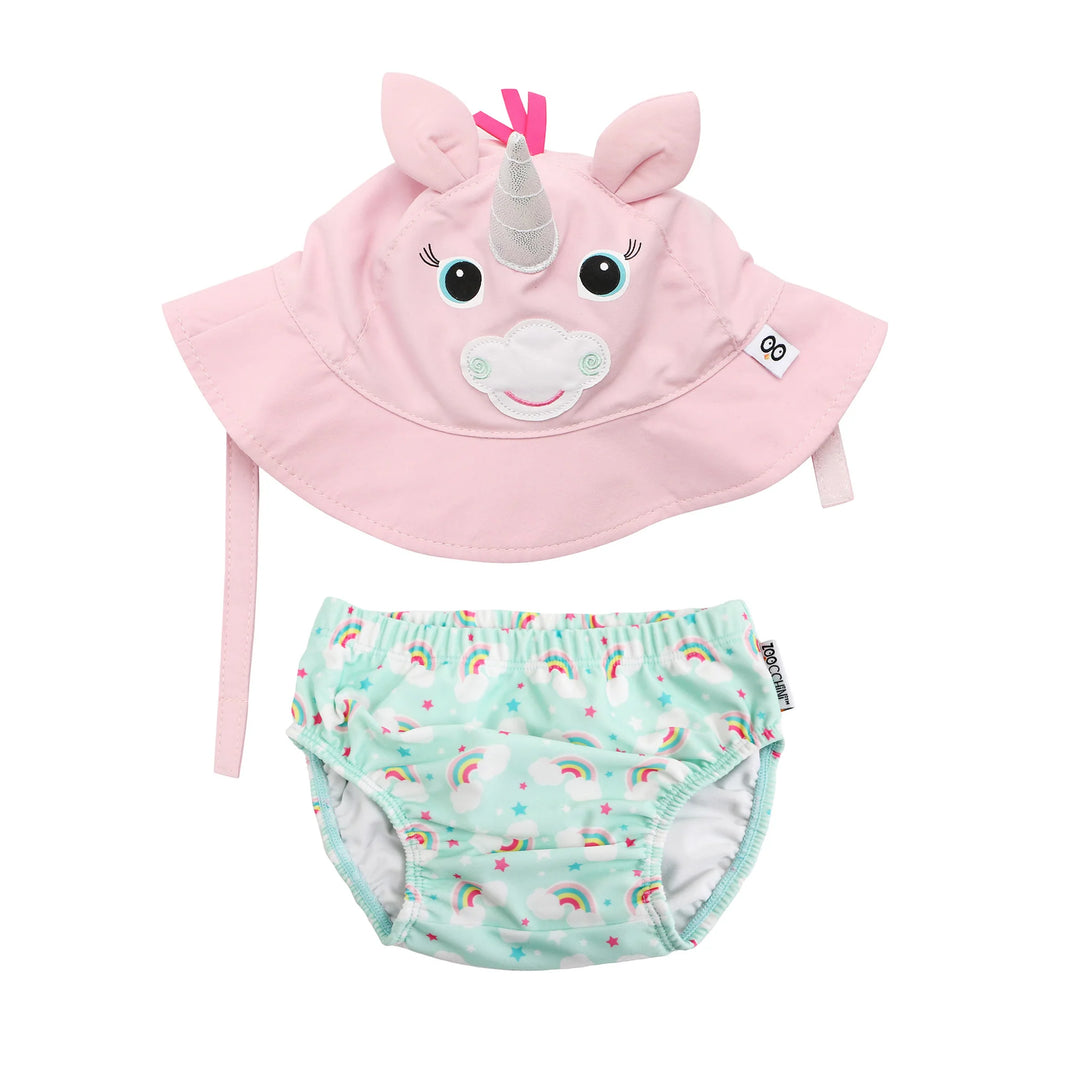 Allie Alicorn Swim Diaper & Sunhat 6-12M