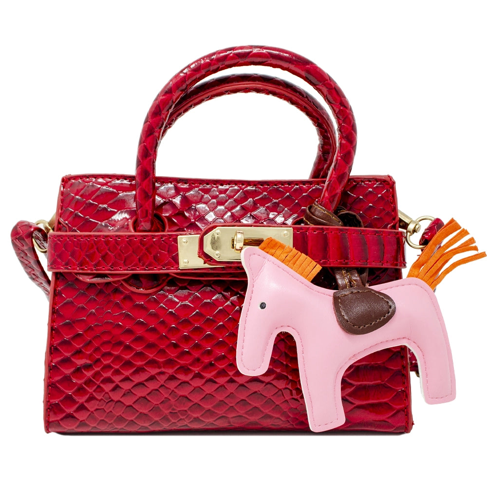 Red Crocodile Pony Handbag