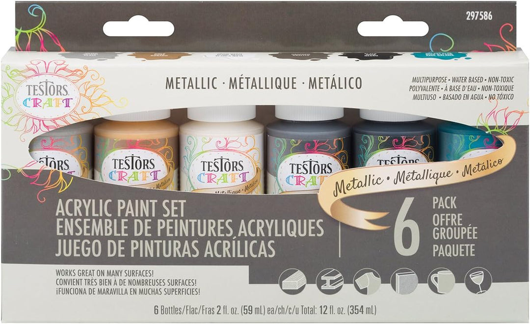 2Oz Craft Paint 6Pc Metallics