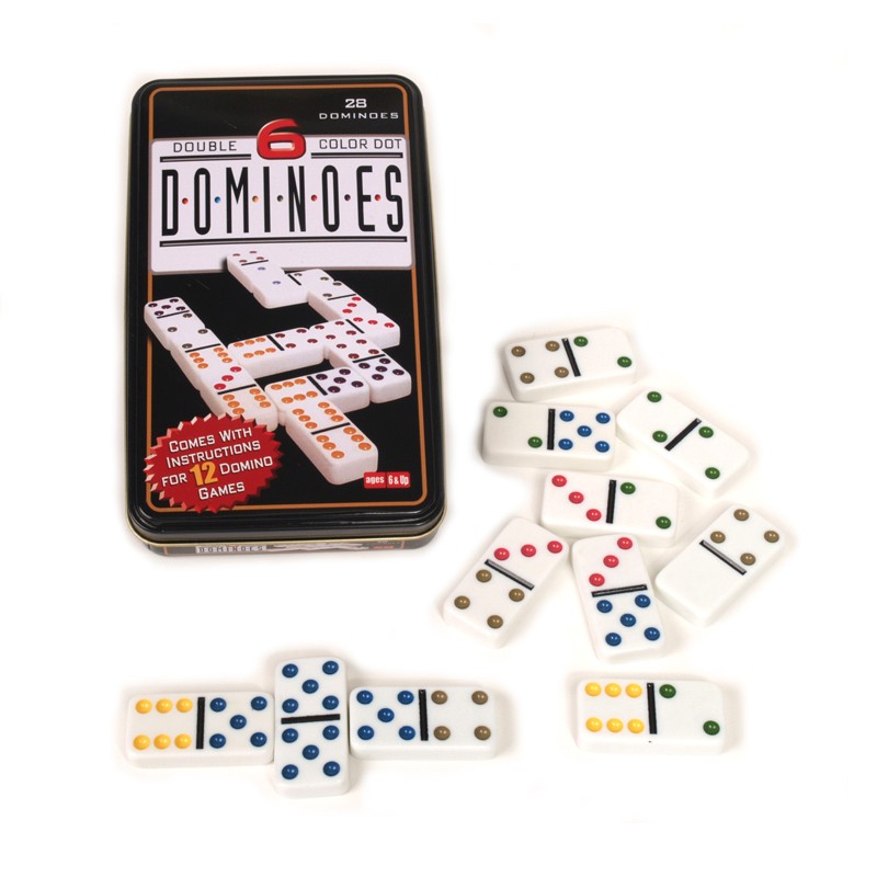 Double 6 Dominoes In Tin