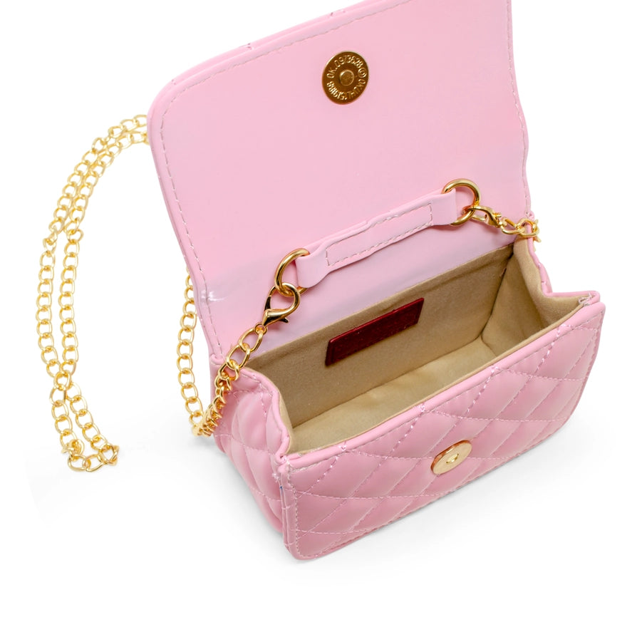 Message Charm Pearl Handle Bag Pink