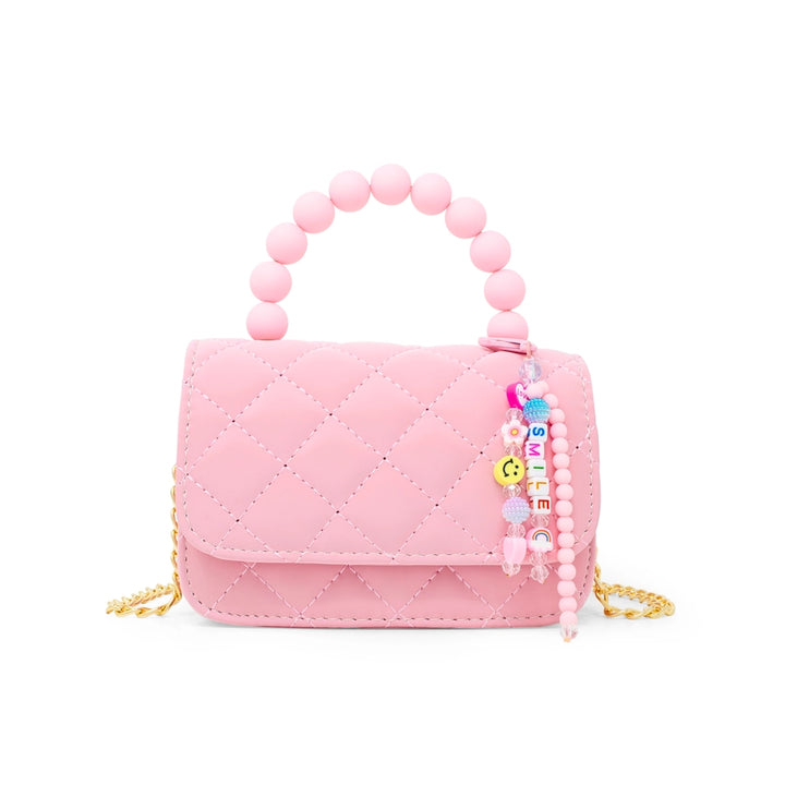 Message Charm Pearl Handle Bag Pink