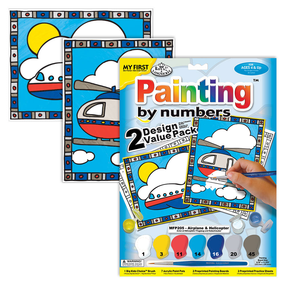 1st Paint by Number Airplane 2 Pack