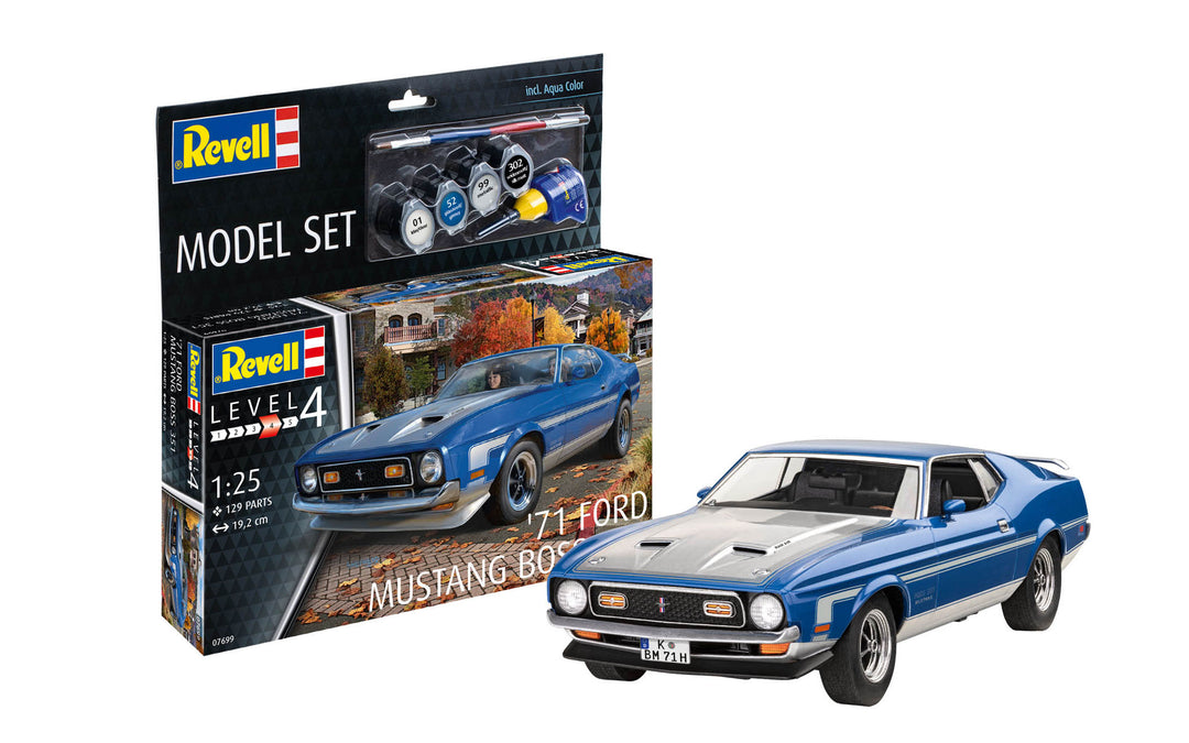 1/25 1971 Mustang Boss 351 Car W/Paint & Glue