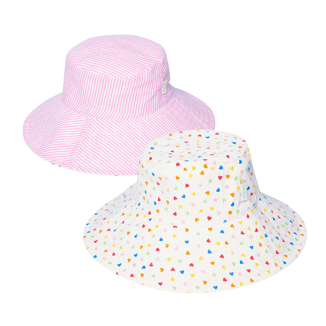 Rainbow Hearts Reversible Sun Hat 3-6Yr