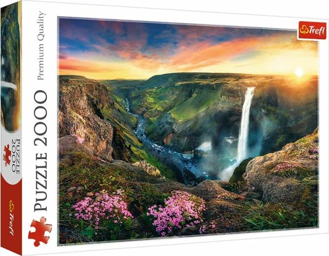 Puzzle: Haifoss Waterfall, Iceland 2000 Piece (Trefl Red)