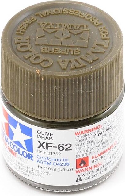 Tamiya XF-62 Flat Olive Drab Acrylic Paint (10ml)