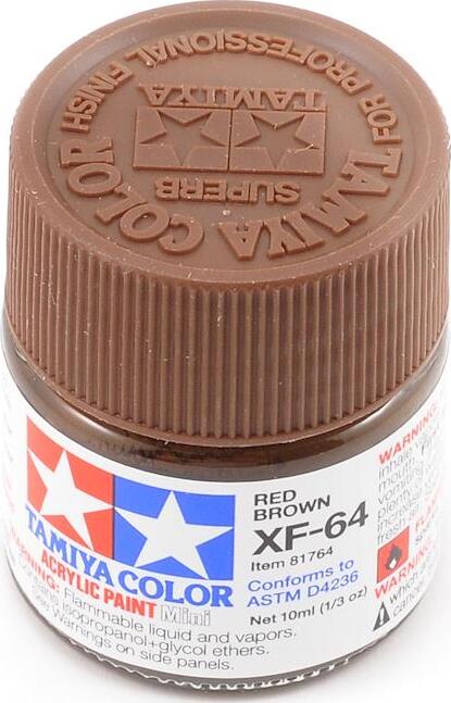 Tamiya XF-64 Flat Red Brown Acrylic Paint (10ml)