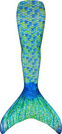 Aussie Green Mermaid Tail Size 8 w/ Jr. Monofin