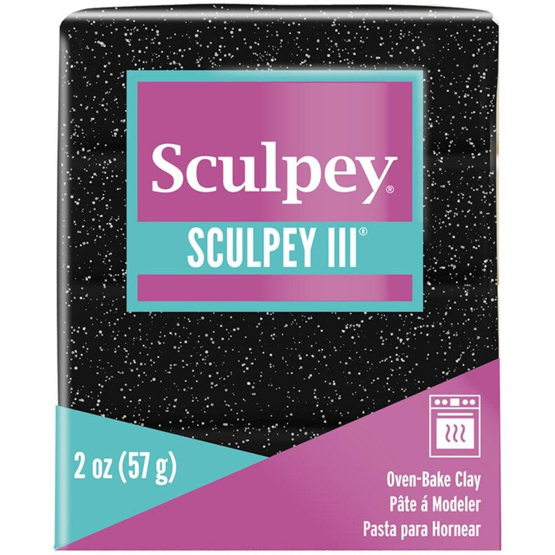 Sculpey III Black Glitter 2oz