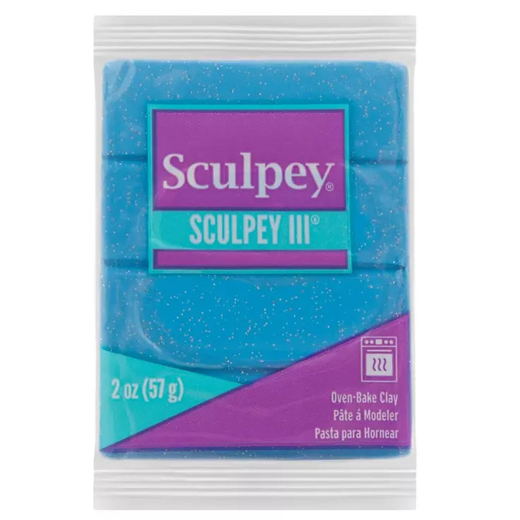 Sculpey III Blue Glitter 2oz