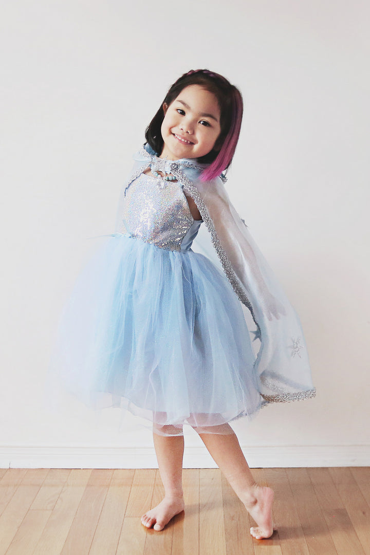 Blue Sequins Princess Dress (Size 3-4)