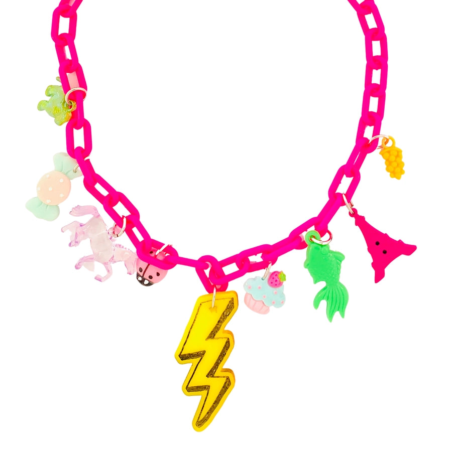 Lightening Bolt Charm Necklace