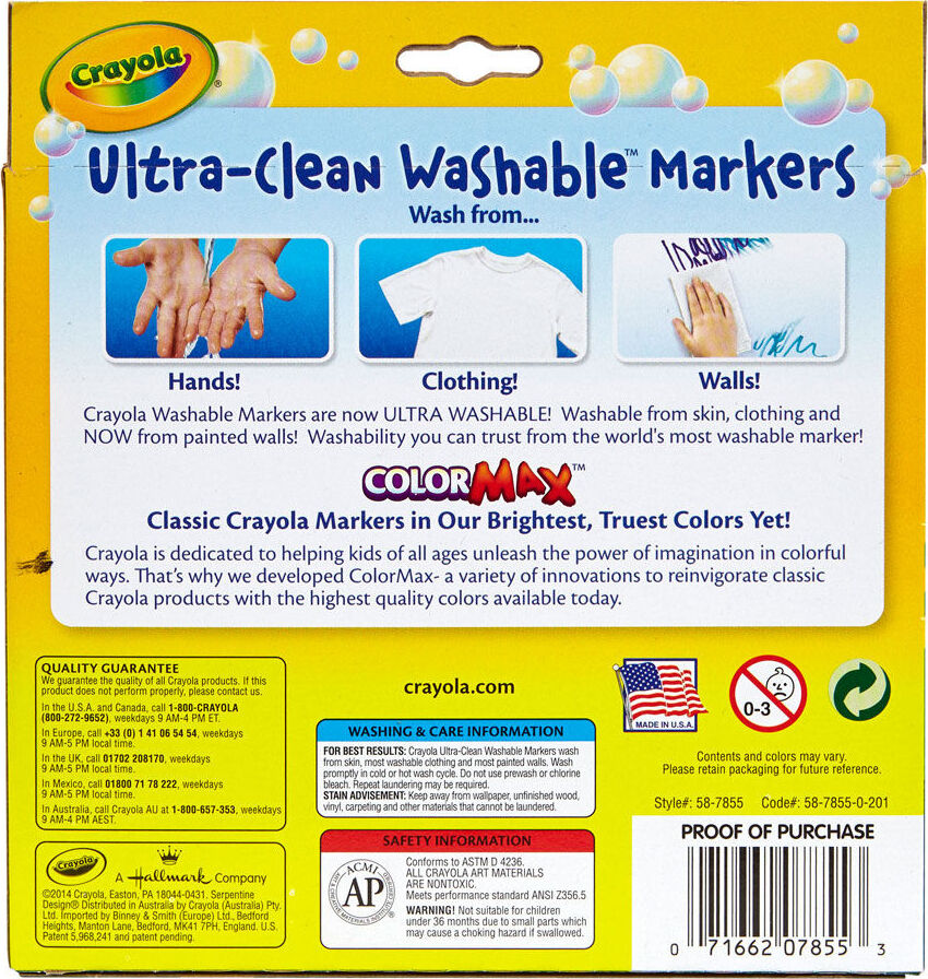 10 Ct Ultra-Clean Washable Bright, Broad Line, Color Max Markers