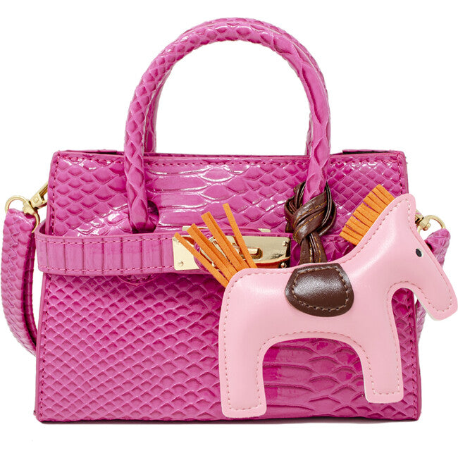 Hot Pink Crocodile Pony Handbag