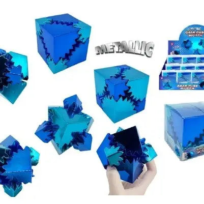 Metallic Gear Cube Fidget Toy