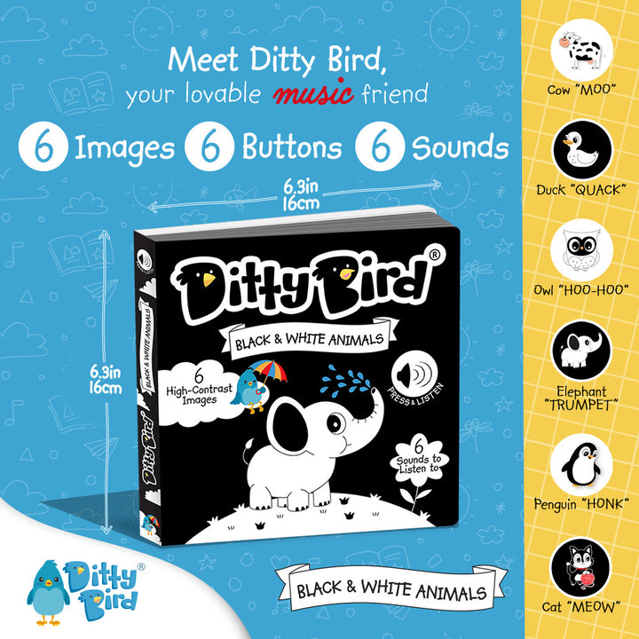 Ditty Bird - Black & White Animal Sound Book