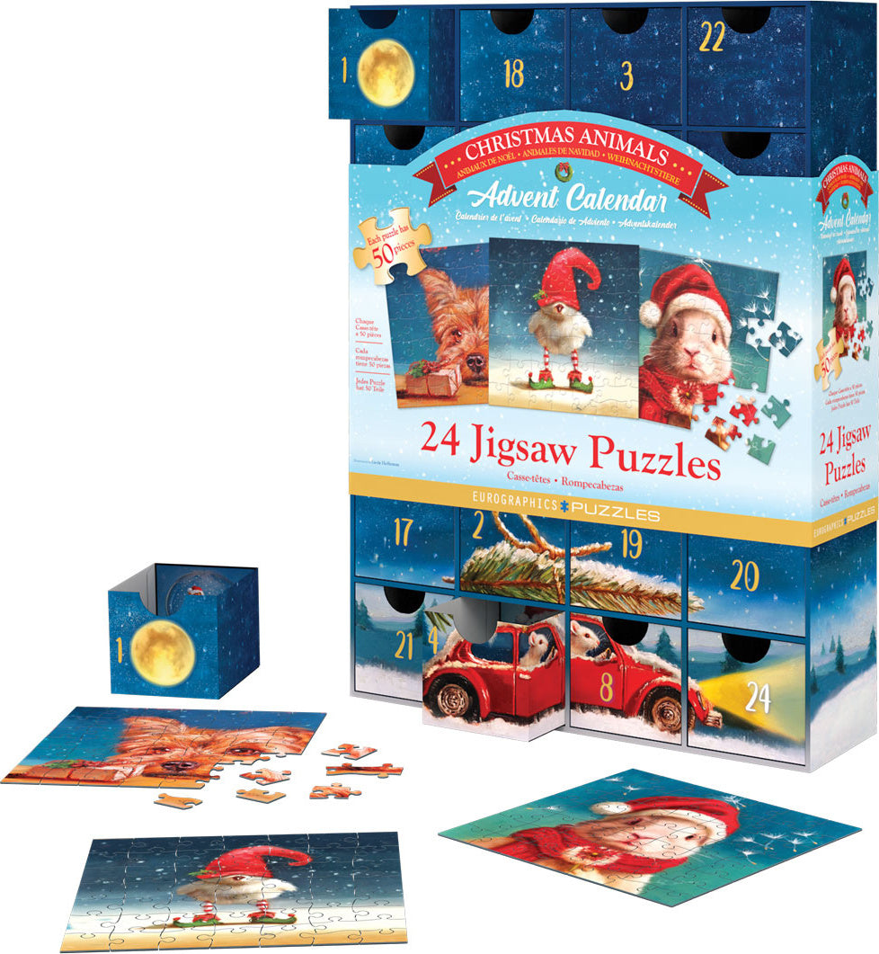 Advent Calendar - Christmas Animals (24 Surprise Jigsaw Puzzles)