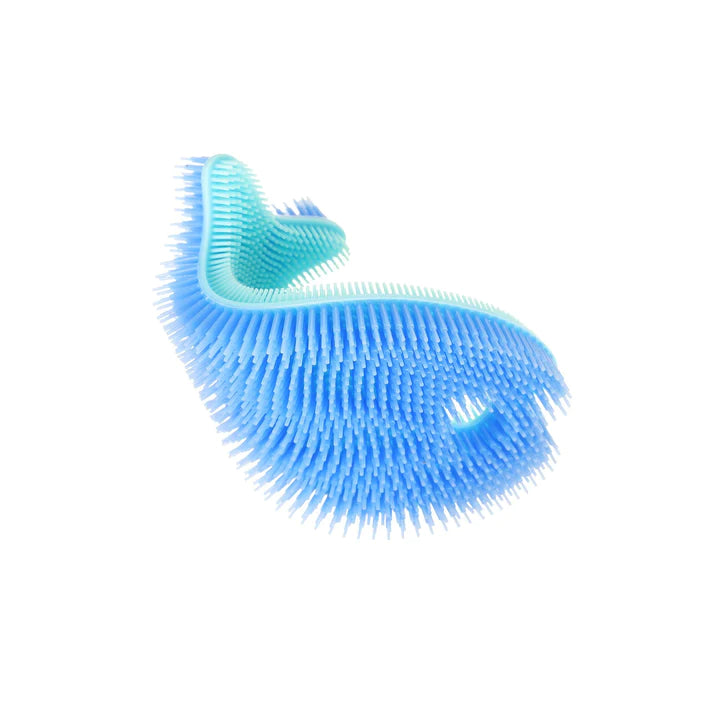 Bath Scrub Fish Blue Silicone