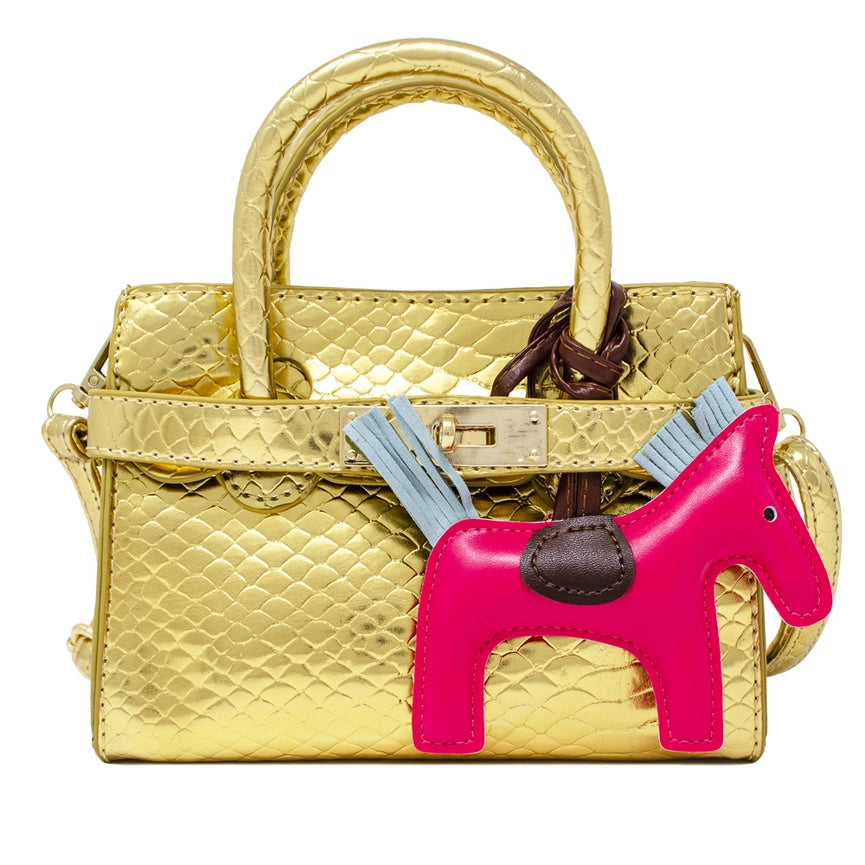 Crocodile Gold Pony Handbag