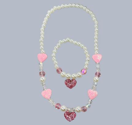 Heart Necklace/Bracelet Set