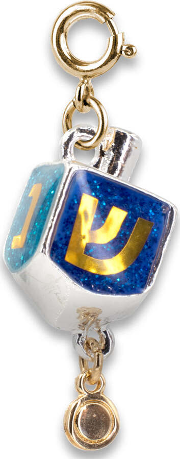 Gold Glitter Dreidel Charm