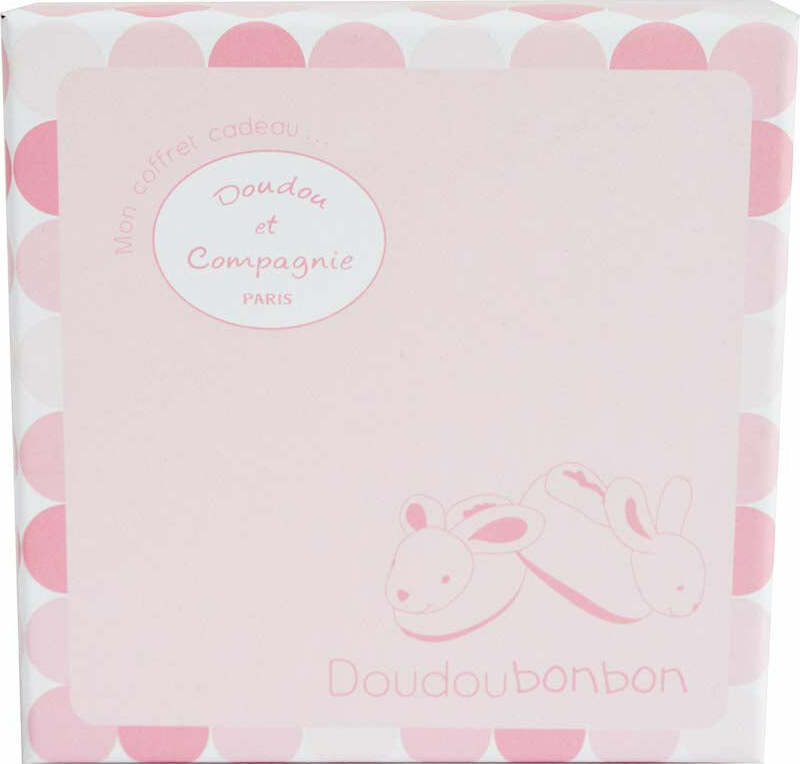 Doudou et Compagnie Pink Bunny Booties with Rattle
