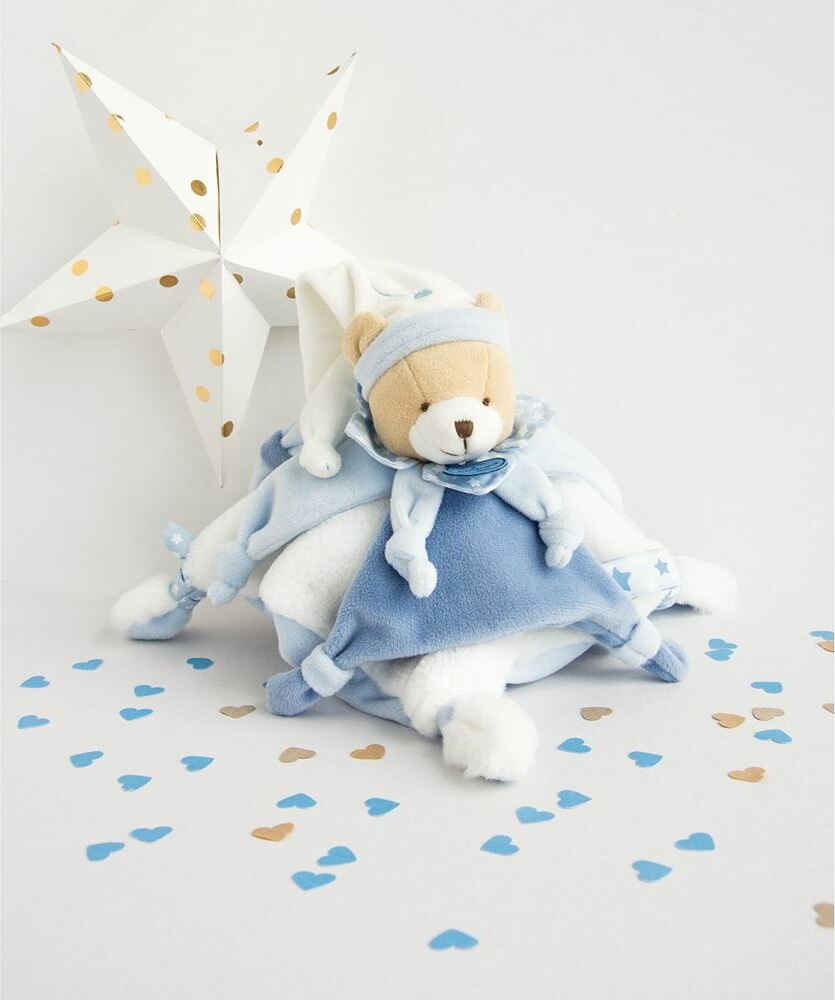 Doudou et Compagnie Blue Bear Blanket Plush Pal