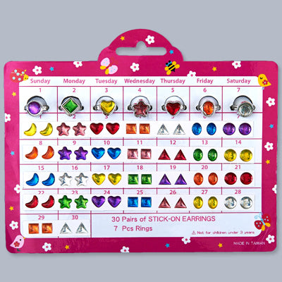 30 Day Stick On Earring/7 Day Ring Sets