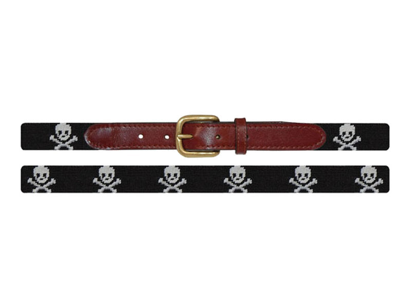 Children's Belt Jolly Roger On Black Large