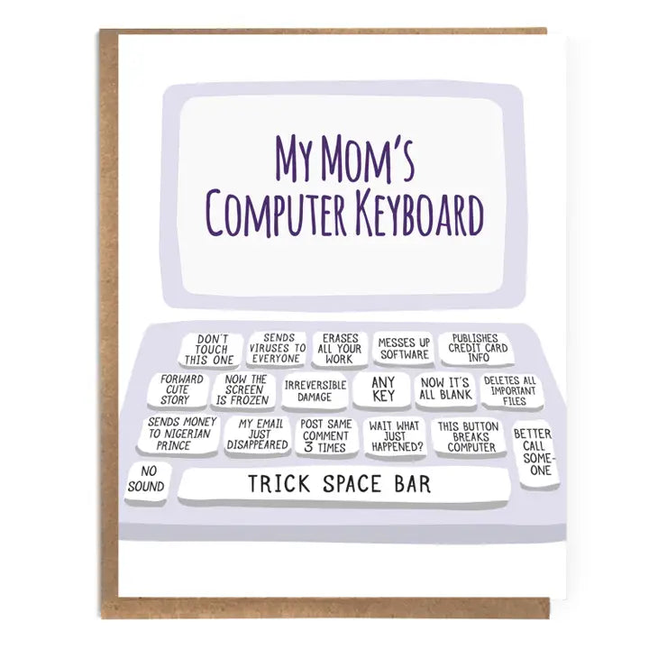 Mom's Computer Keyboard Card