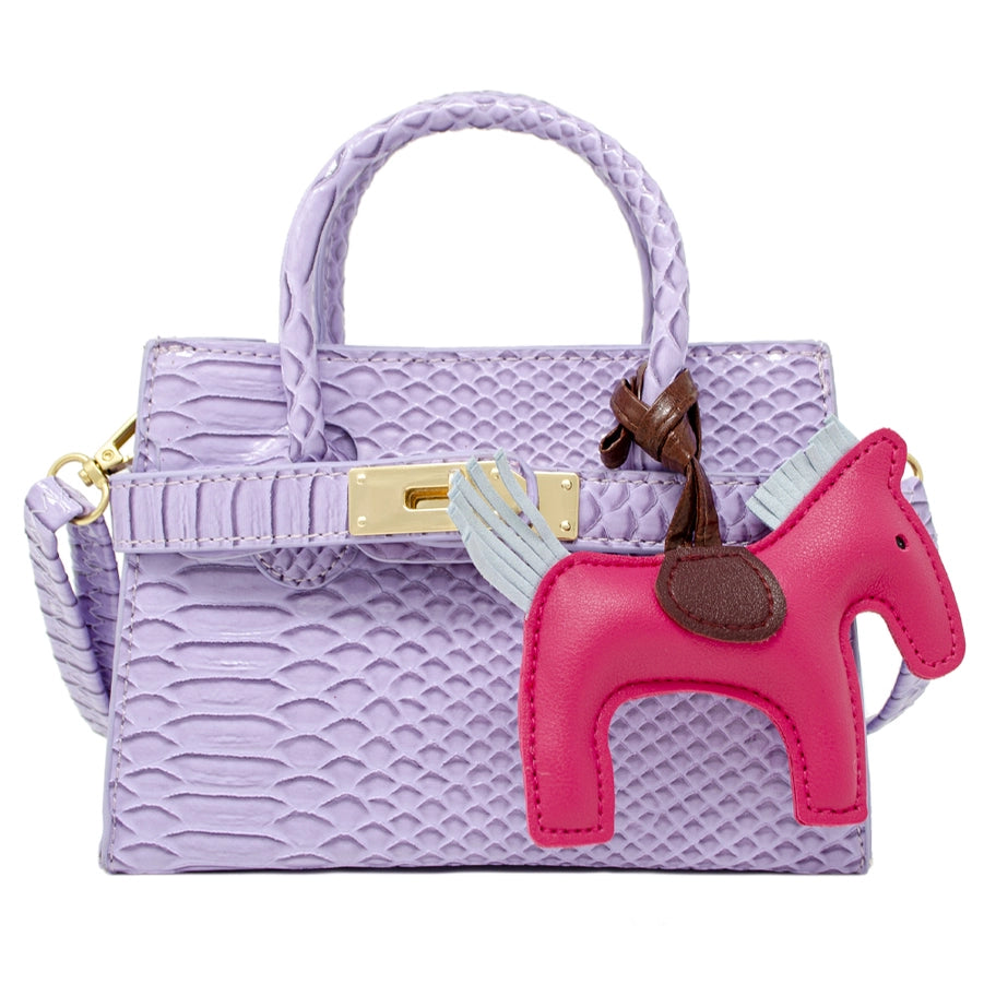 Lavendar Crocodile Pony Handbag