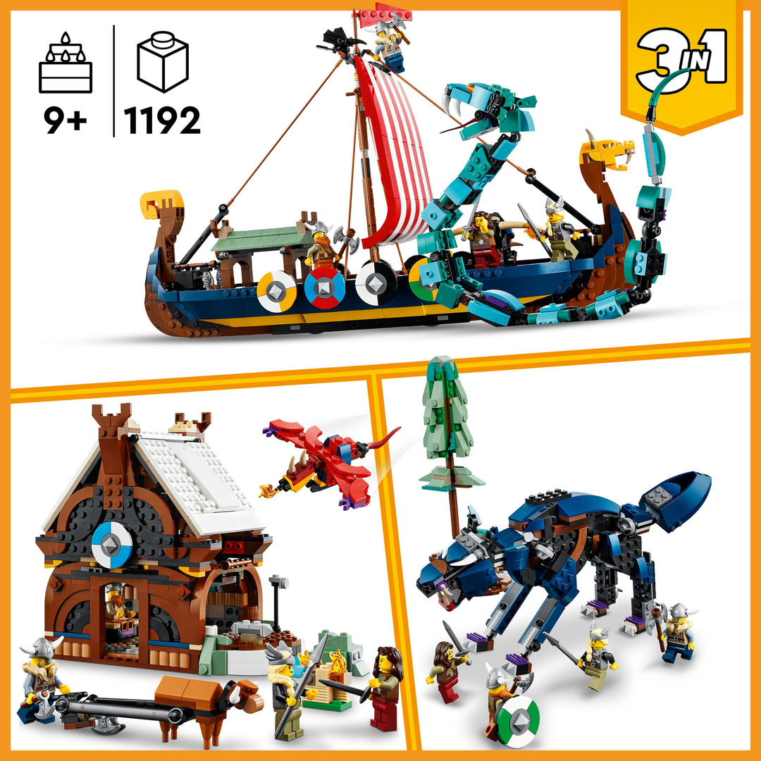 LEGO® Creator Viking Ship Midgard Serpent Set