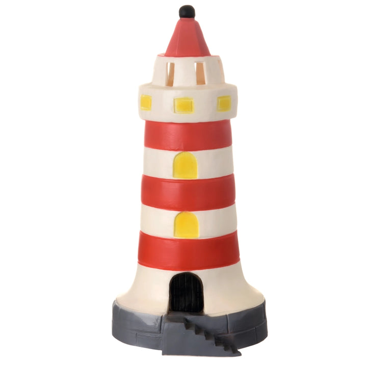 Red Lighthouse Lamp W/Plug