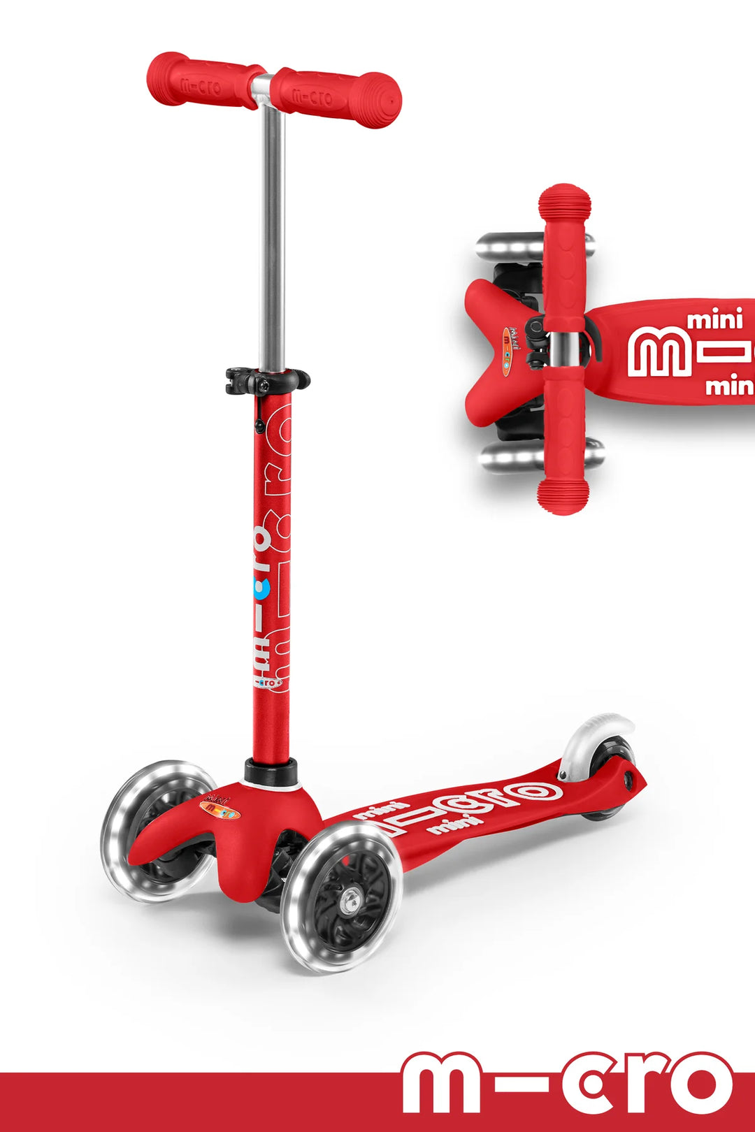 Micro Mini LED Scooter Red