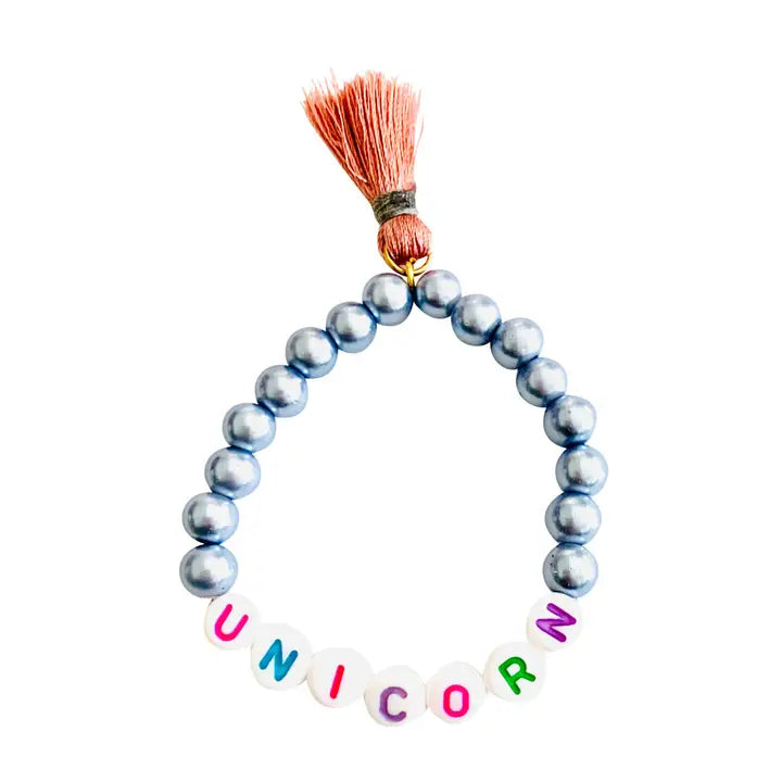 Pearl Unicorn Tassel Beaded Bracelet