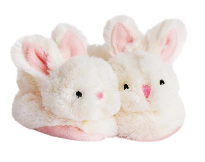 Pink Bunny Baby Booties W/Rattle