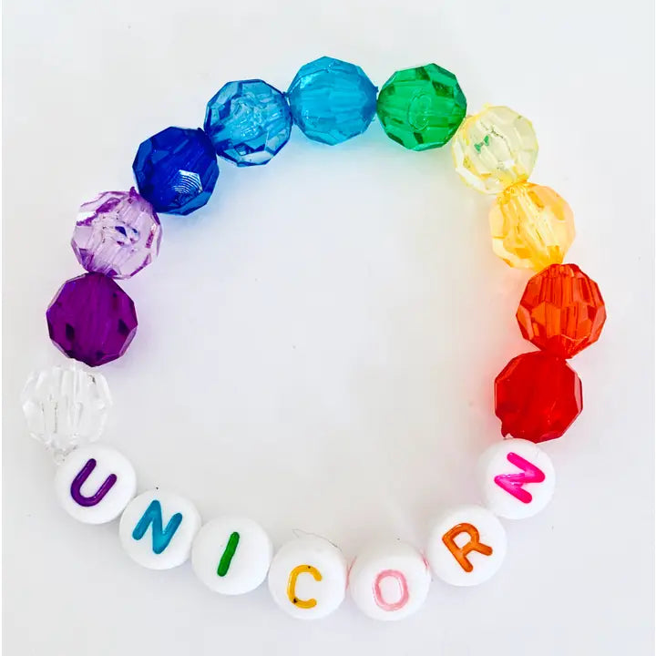 Unicorn Rainbow Beaded Bracelet