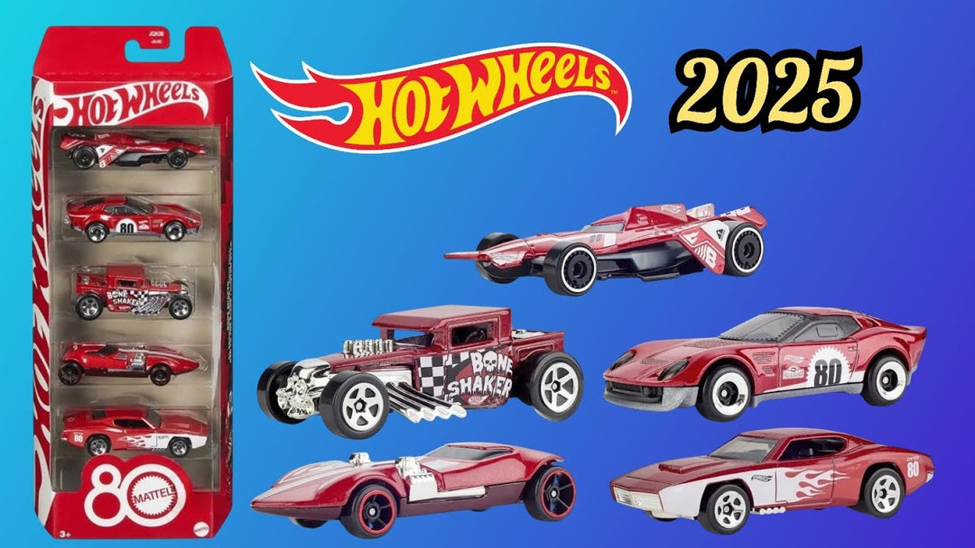Hot Wheels 5 Pack 80Th Ruby Red