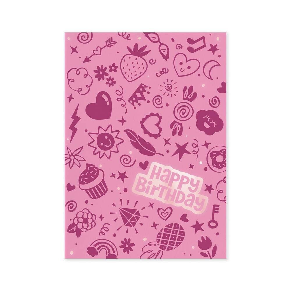 Girl Rose Gold Bday Card