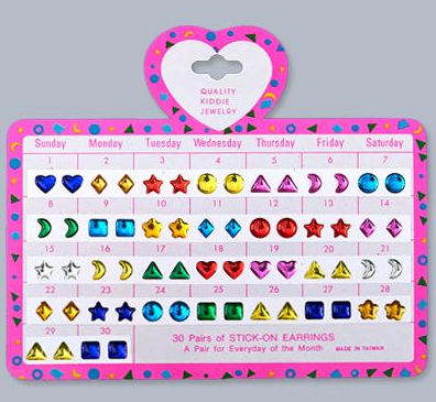 30 Day Stick On Earrings Shapes