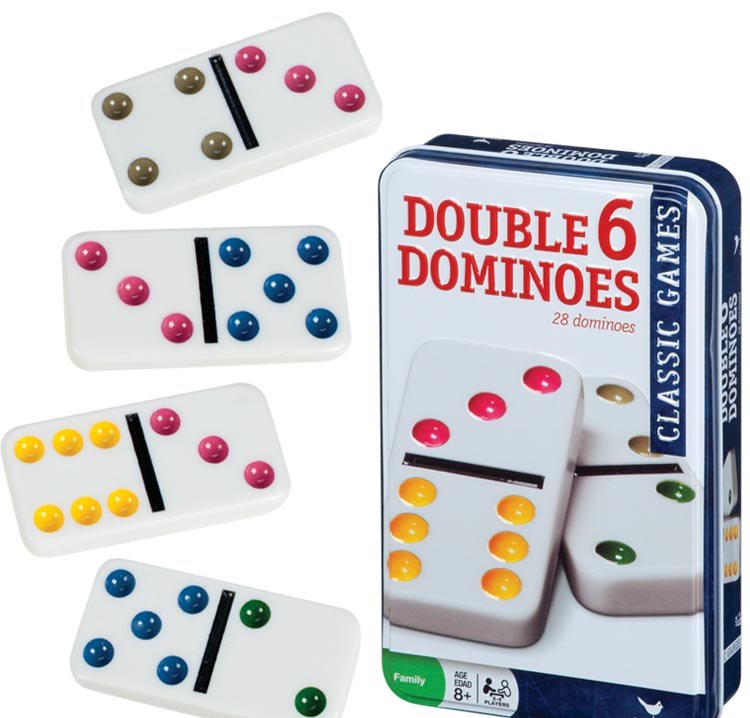 Double 6 Dominoes In Tin
