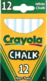 Crayola Chalk Sticks, White, Nontoxic - 12 sticks