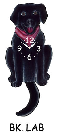 Small Swinging Tail Pendulum Black Labrador Clock