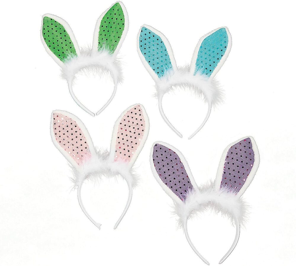 Easter Sequin Bunny Ear Headbands