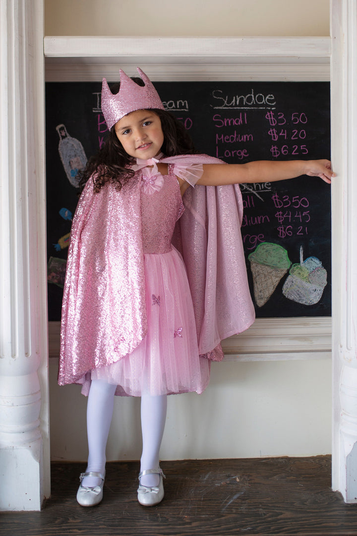 Pink Sequins Butterfly Dress & Wings (Size 5-7)