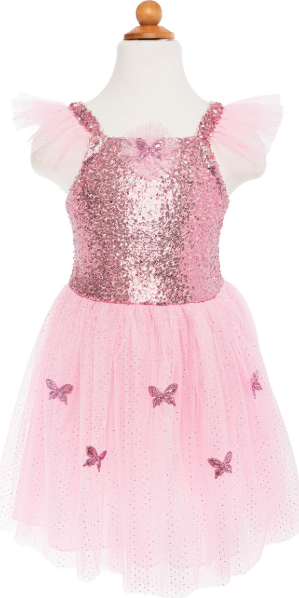Pink Sequins Butterfly Dress & Wings (Size 5-7)