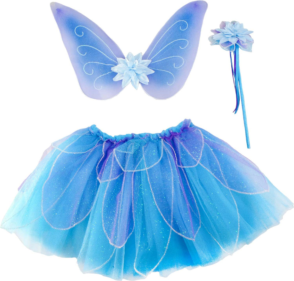 Fancy Flutter Skirt Set w/Wings & Wands (Size 4-6)