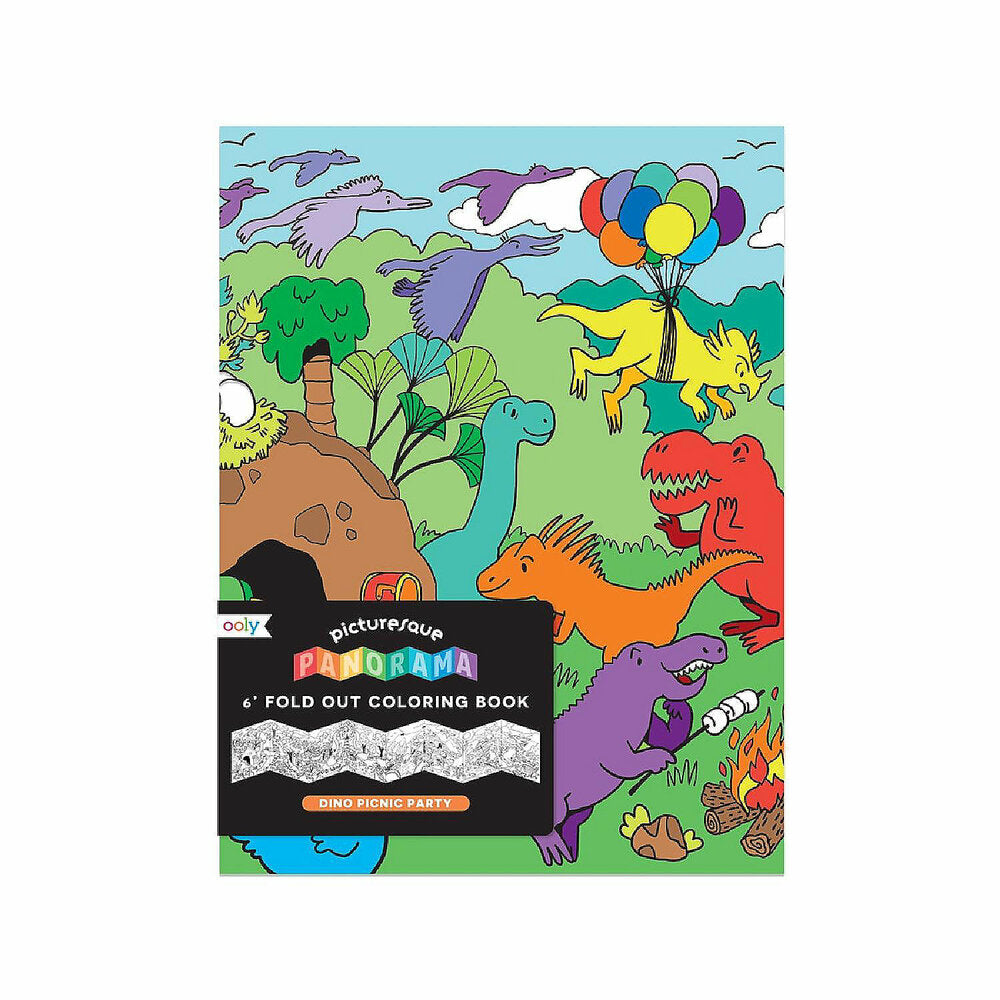 Dino Picnic Party Panoram Coloring Book
